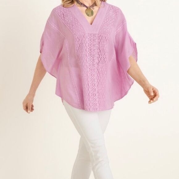 Chico's Embroidered Poncho Top Size S/M - Picture 1 of 8
